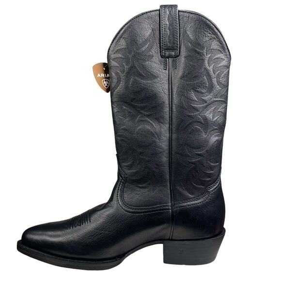 NWT Ariat Mens Heritage ATS PRO Black Leather Cowboy Boot Size US 9.5 EE - Picture 2 of 11